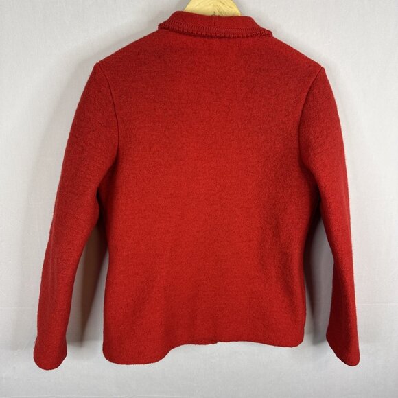 Geiger Tyrol Austrian Boiled Wool Jacket Red Women’s EU 44 Made in Austria - Picture 4 of 9